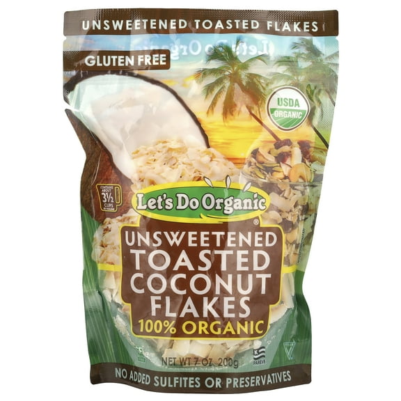 Edward & Sons Let's Do Organic, 100% Organic Unsweetened Toasted Coconut Flakes, 7 oz (200 g)
