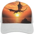 thumbnail image 1 of Sea Sunset Flying Dragon Baseball Cap Classic Golf Cap Soft Dad Hat Multicolor Adjustable Low Profile Hat Unisex, 1 of 6