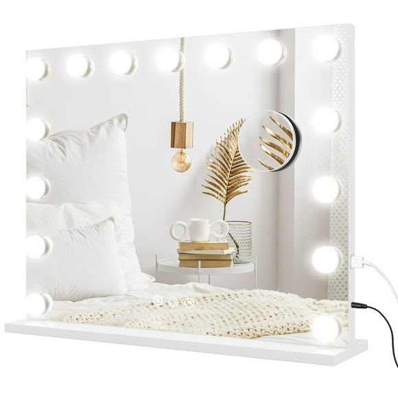 HOMCOM Hollywood Makeup Mirror with Lights, 22.8" x 18.9" Vanity Mirror
