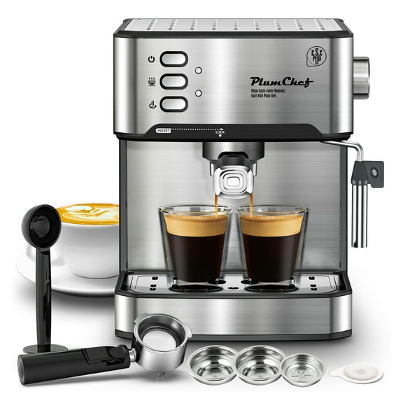 Espresso Machine 20 Bar, Milk Frother, Single/Double Shot, ESE Pod Compatible - Cappuccino, Latte, Macchiato Maker