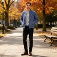thumbnail image 2 of UDAUDU Mens Faux Suede Jacket Lightweight Vintage Trucker Bomber Jackets Casual Zipper Stand Collar Cardigans Fashion Coat XL, 2 of 9