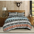 thumbnail image 2 of Chezmoi Collection Boone 2-Piece Southwestern Cowboys Rodeo Quilt Set Twin, Multicolor Blue Brown Beige Clay Printed Microfiber Lightweight Bedspread Set for All season, 2 of 9