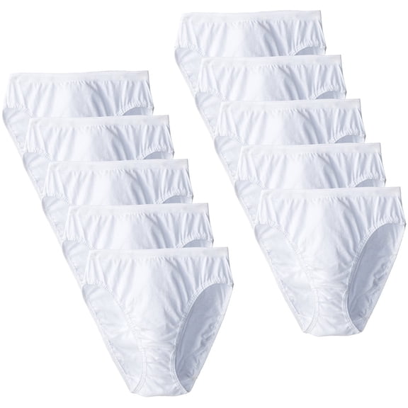 Fruit of the Loom Women's 10 Pack Original Cotton Hi-Cut Panties