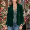 thumbnail image 5 of CILENON Chaquetas De Mujer Elegantes Women's Golden Velvet Solid Colour Fashion Casual Top Jacket (Green,XL), 5 of 7