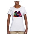 thumbnail image 2 of Colorful Rainbow Pomeranian Dog Animal Lover Womens Graphic T-Shirt, White, Large, 2 of 3