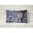 thumbnail image 2 of Carolines Treasures BDBA0303PW1216 Owl on a Tree Branch in the Snow Fabric Decorative Pillow 12H x16W multicolor, 2 of 3