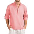 thumbnail image 2 of New Men's Linen Long Sleeve T Shirt Solid Color Loose Casual Breathable Shirt Cotton Mens Shirts Designer Lightweight Streetwear, 2 of 4