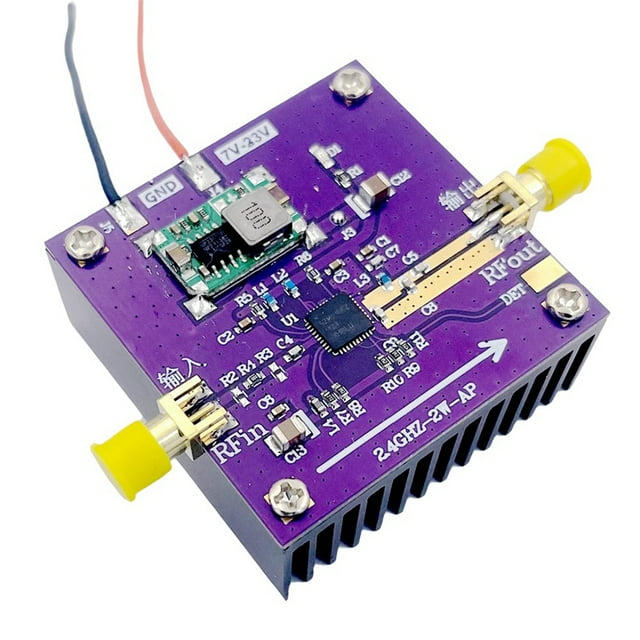 Amplificador de RF SZM2166 de 2,4 G y 2 W, Amplificador de Potencia RF WIFI de 30 DB, 12 V, 24 V CC para Transferencia de Imágenes Bluetooth de 2,4 GHZ