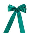 thumbnail image 2 of Honeeladyy Green Satin Christmas Bows Holiday Christmas Bows Christmas Wreaths Decoration, 6.29 x 13 inches, 2 of 6