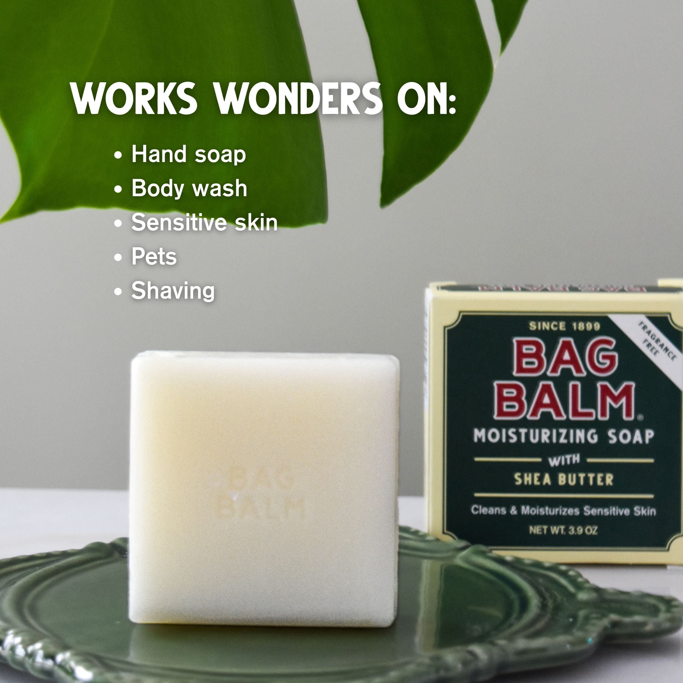 Vermont's Original Bag Balm Sensitive Skin Bar Soap, Shea Butter, 3.9oz