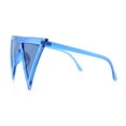thumbnail image 6 of Womens Flat Top Perfect Triangle Bold Oversized Cat Eye Plastic Sunglasses Blue - Black, 6 of 8
