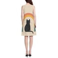 thumbnail image 3 of FORMRS Summer Dress for Women Loose U Neck Sleeveless Midi Beach Sundresses with Pockets, Beige Cat Rainbow, 3 of 8