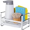 thumbnail image 1 of Soporte de esponja para fregadero de cocina, dispensador de jabón de cocina de acero inoxidable 304, jabonera para encimera con bandeja de drenaje extraíble, dispensador y cepillo no incluidos JAMW Sencillez, 1 of 5
