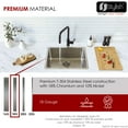 thumbnail image 2 of Stylish Dual Mount 23" Stainless Steel Single Bowl Kitchen Sink with Strainer S-203T, 2 of 11