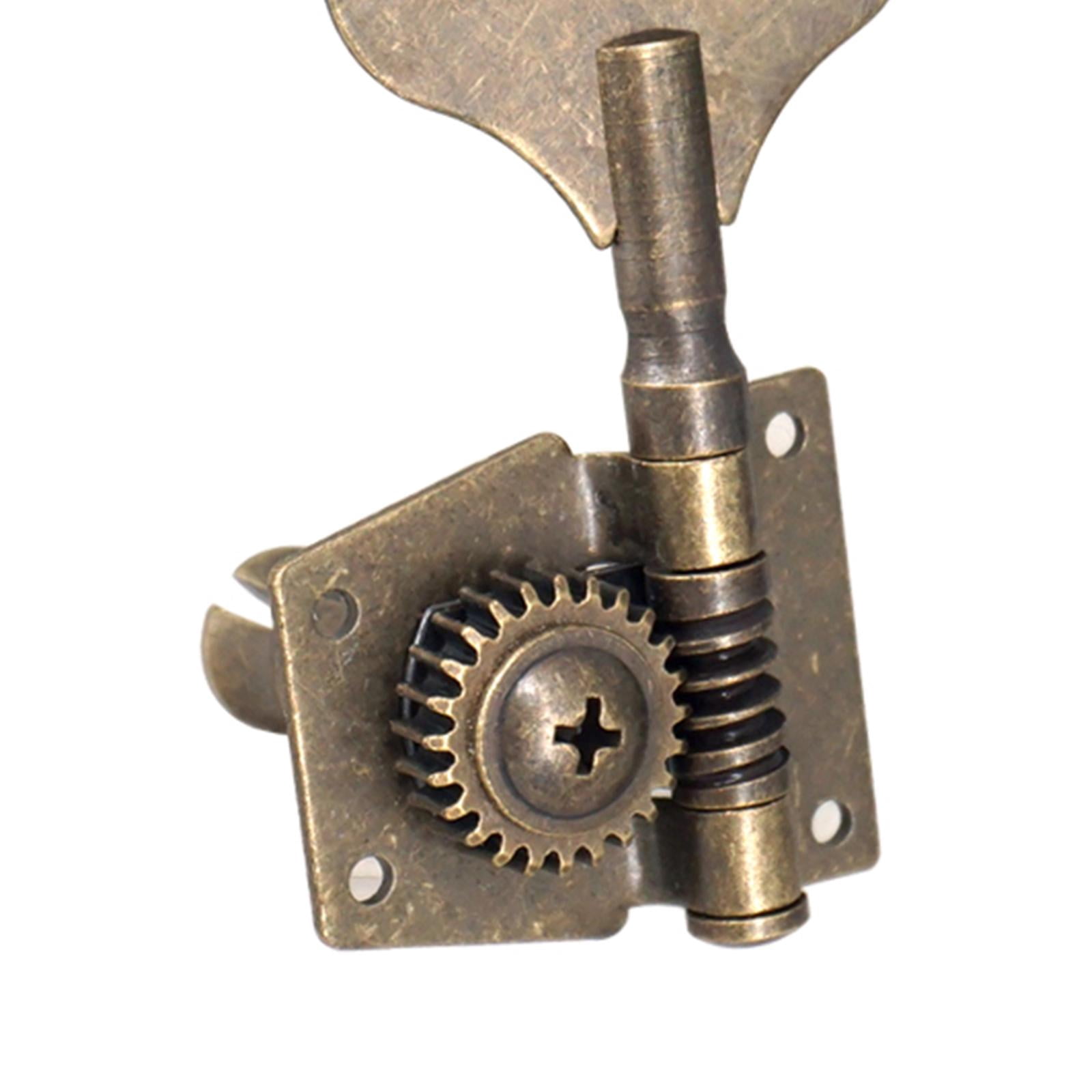 LeeQinersw 4 Open Bass Tuning Pegs Electric Bass Tuning Pegs Machine Heads Knobs Metal Bass 2L2R Bronze