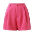 thumbnail image 6 of Riforla Women's Stretchy High Waisted Pleated Wide Leg Shorts with Pockets Shorts for Women Hot Pink S, 6 of 9