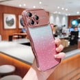 thumbnail image 4 of Case for iPhone 15 Pro Max with Full Camera Lens Protector, Clear Gradient Glitter Sparkle Luxury Electroplated Wave Edge TPU Bumper Non-Yellowing Shockproof Slim Cover for iPhone 15 Pro Max, Rosegold, 4 of 9