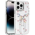 thumbnail image 3 of For iPhone 14 PRO MAX 6.7" Resin Epoxy Design Diamond Metal Edged Hybrid Case - J, 3 of 3