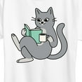 thumbnail image 3 of Instant Message - Reading Cat Coffee - Women's Short Sleeve Graphic T-Shirt, 3 of 6