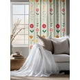 thumbnail image 4 of Sheer Curtains 63 Inch Length, Green Spring Floral Semi Sheer Curtains Light Filtering Window Treatment, Colorful Summer Flowers Vintage Botanical Privacy Voile Drapes for Living Room 52x63 Inch, 4 of 7