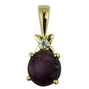Carillon Stunning Star Ruby July Birthstone Natural Gemstone Necklace Pendant 18K Yellow Gold Jewelry