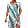 thumbnail image 2 of Mefallenssiah Robe d'Été Décontractée à Manches Courtes Imprimée Col Rond pour Femmes, 2 of 6