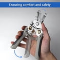 thumbnail image 2 of Wire Stripper, Multifunctional Wire Strippers Electrical with Cuts 8 10 12 14 16 18 20 22 AWG Cutter Pliers Splitter Winding Wires Cable Crimper Crimping Tool for Electricians and DIY Gray, 2 of 7