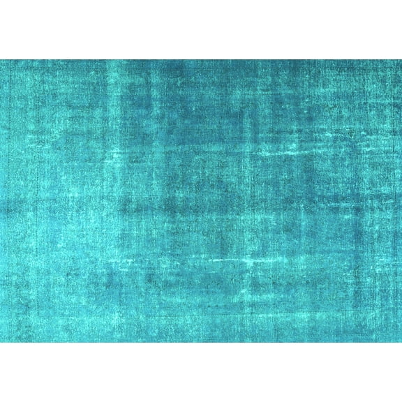 Ahgly Company Machine Washable Indoor Rectangle Persian Turquoise Blue Bohemian Area Rugs, 5' x 7'