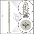 thumbnail image 4 of Cauldham Satin Nickel Wood Screws #9 x 3 Inch for Door Hinges - 25 pack, 4 of 7