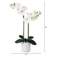 thumbnail image 2 of Nearly Natural 26in. Artificial Double Orchid Phalaenopsis with Decorative Vase (Real Touch), White, 2 of 4