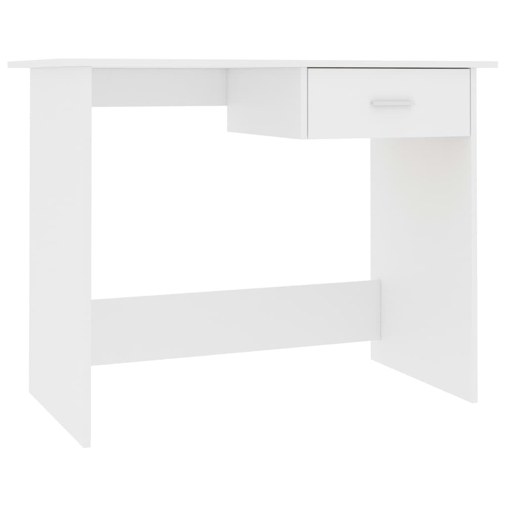 Kepooman Home Office Modern Rectangle Sturdy Office Desk with Drawer, 39.4" x 19.7" x 29.9", White Kepooman Home Office Modern Rectangle Sturdy Office Desk with Drawer, 39.4" x 19.7" x 29.9", White