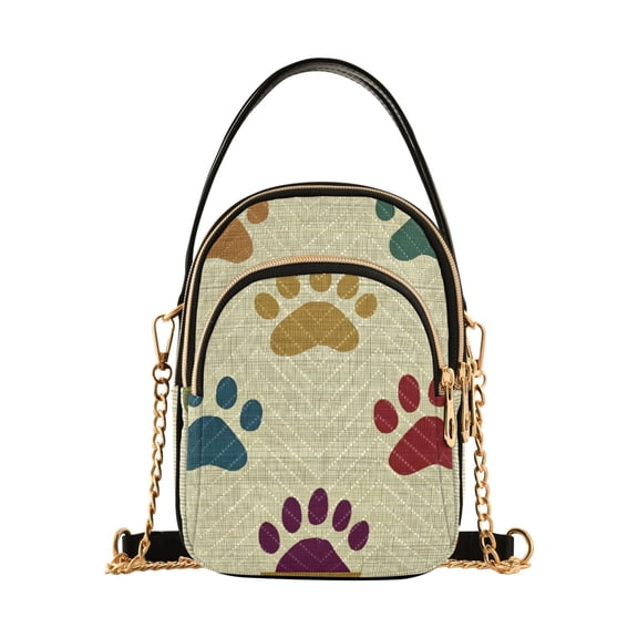 joogoo Women Paw Print Chain Crossbody Bags Shoulder Handbag Phone Purse