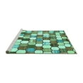 thumbnail image 2 of Ahgly Company Machine Washable Indoor Square Abstract Turquoise Blue Modern Area Rugs, 4' Square, 2 of 4