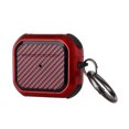 thumbnail image 2 of For Airpods Pro2 2022 2nd Version Carbon Fiber Design Hybrid With Metal Hook Case Cover - Red, 2 of 3