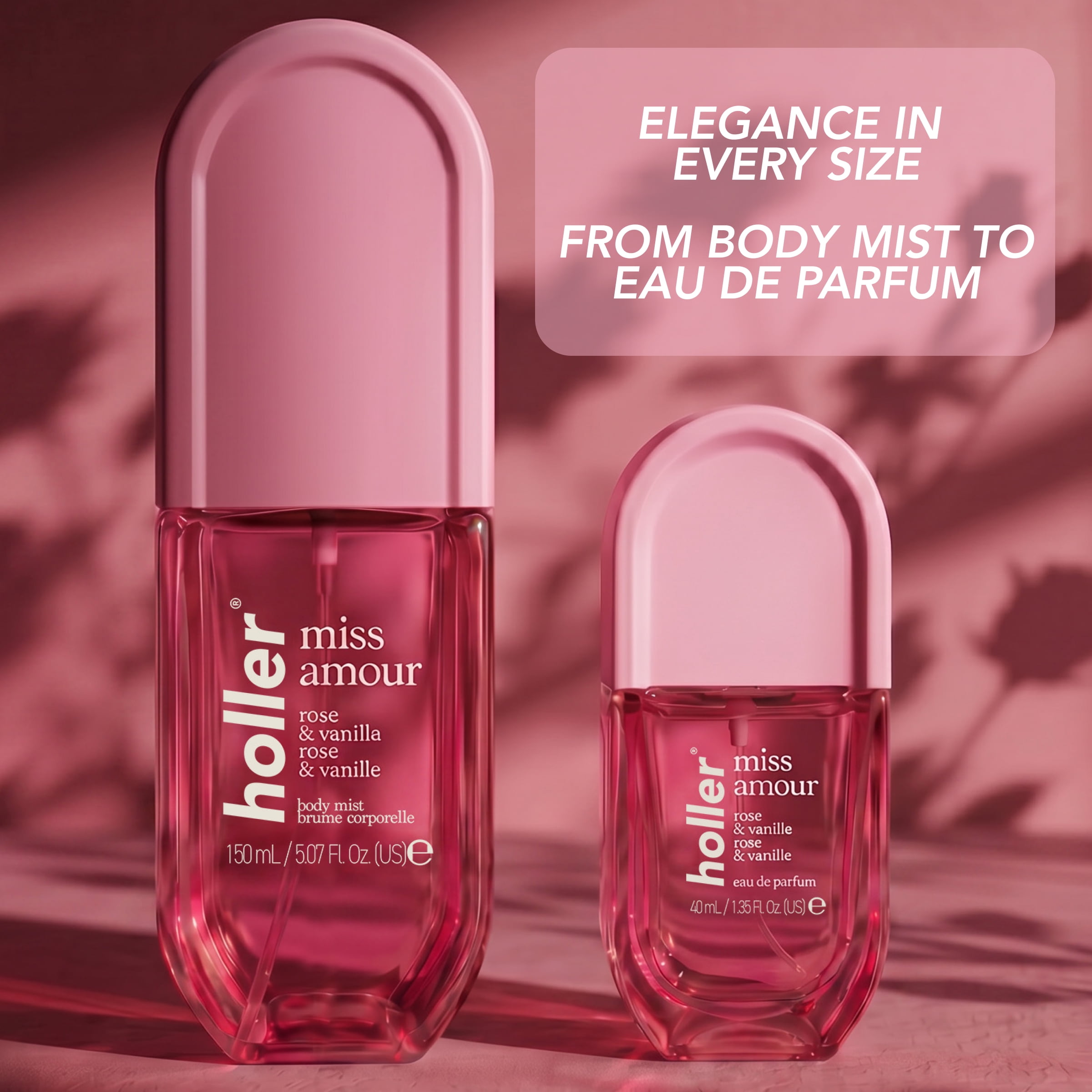 HOLLER Luxe Collective Inc. Miss Amour Rose & Vanilla Body Mist, 5.07 fl oz