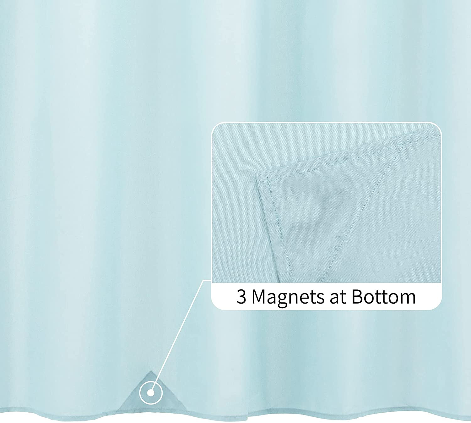 RunMin Grocery Store Long Fabric Shower Curtain Liner Waterproof - 72" x 78", Soft & Lightweight Long Shower Curtain with 3 Magnets, Machine Washable - 72x78, Blue