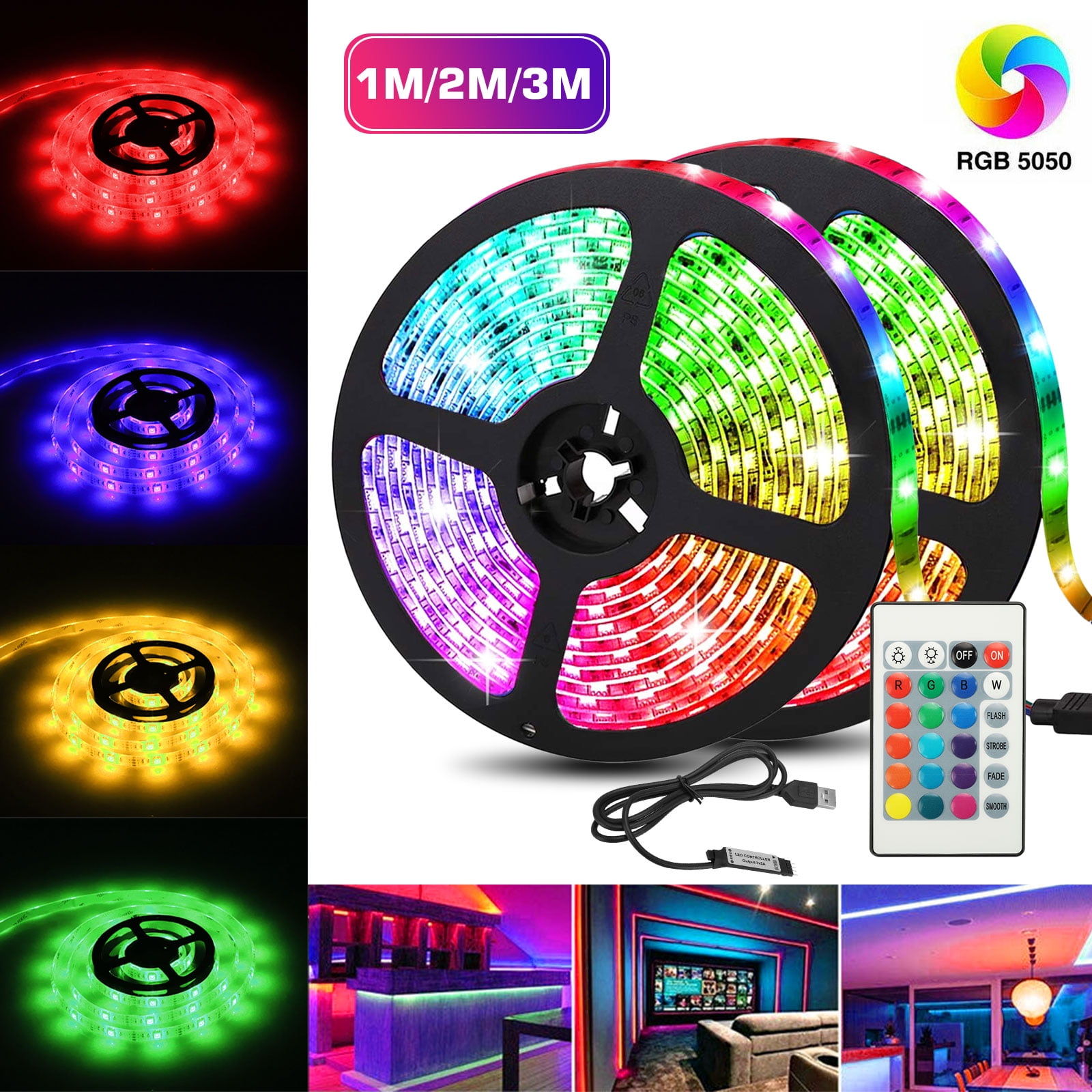 2/1PCS TV Bias Lighting, TSV 9.9ft/6.6ft/3.3ft LED Strip ...