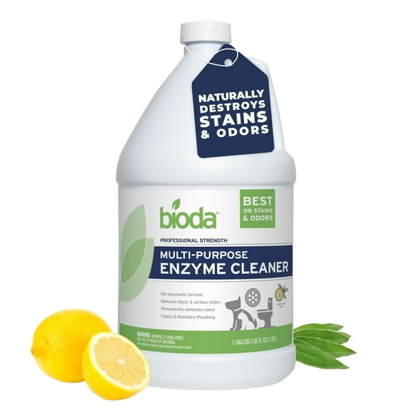 Bioda Multi-Purpose Probiotic Household Enzyme Cleaner and Deodorizer | Professional Strength | Trash Can Deodorizer, Pet Stains and Odors, Drains, Floors, Bathrooms, Toilets | Made in USA | 1 Gallon