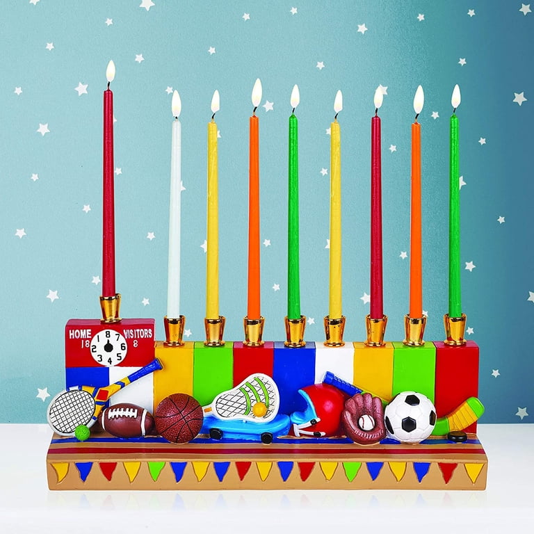 Aviv Judaica Sports Theme Hanukkah Menorah for Kids photo 6