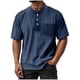 thumbnail image 2 of Blusas y camisas de manga corta con cuello redondo para hombre, blusas/camisetas casuales de verano a la moda de color liso con cuello redondo para hombre., 2 of 6