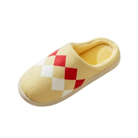 

Slippers for Women Women S Shoes Couple Style Plaid Plush Home Warm Cotton Slippers House Slippers Plush 38-39