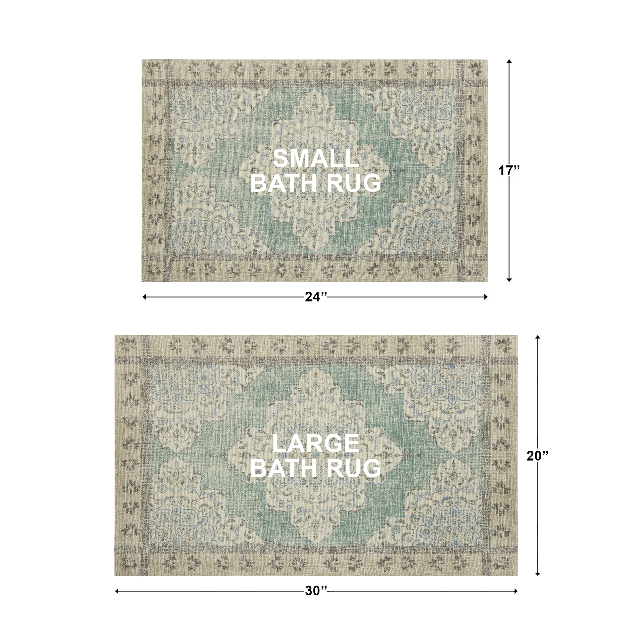 Better Homes & Gardens Kaston Medallion Bath Rug Set, Green River, 2 Piece