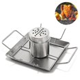 thumbnail image 2 of Soporte para asador de pollo - Soporte de acero inoxidable - Parrilla para parrilla, horno - Apto para lavavajillas - Incluye 4 pinchos para verduras, 2 of 5