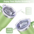 thumbnail image 5 of 40oz Cute Watermelon Pattern Stainless Steel Flip Straw Tumbler Spill Proof Travel Cup Double Wall Vacuum Insulated Coffee Mug with Top Handle, 5 of 6