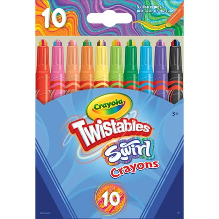 Crayola Swirl Mini Twistables Crayons 10 Ct, Multicolor Crayons for Kids, School Supplies for Child