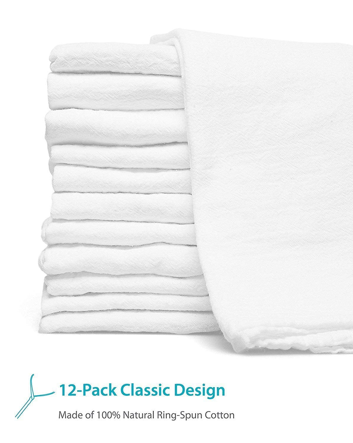 Zeppoli Flour Sack Towels - Pack of 12-28 x 28 - Absorbent Cotton Dish  Towels - Dish Drying Linen - Ring Spun Cotton Kitchen Tea Towels - Flower  Sack Towels Bulk - Flour Cloth - Dish Towel Drying