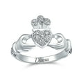 thumbnail image 5 of Bling Jewelry Womens Claddagh Friendship Ring CZ Pave Heart BFF Sorority Statement .925 Sterling Silver, 5 of 7