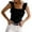 Black, variant on Womens Cute Sleeveless Tank Tops Ruffle Strap Neck Blouse Solid Color Knitted Camisole
