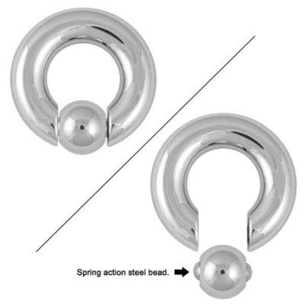 Captive Bead Ring Jewelry CBR 2G,0G,00G 316L Surgical Steel 