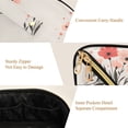 thumbnail image 5 of FORMRS Makeup Bag Travel Cosmetic Organizer for Women Fold Flat Zipper Pouch with Handle, Pink Flower, 5 of 8